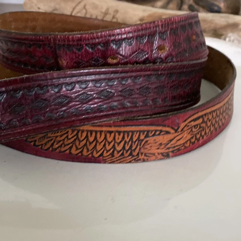 Vintage Men’s Brown Leather Belt - Size 50